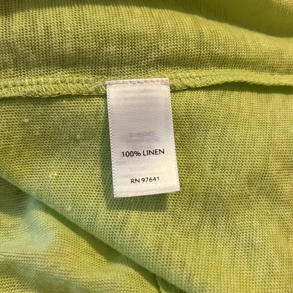 J. Jill Linen Open Front Cardigan Sweater Light Knit Petite M lime green - Picture 5 of 5